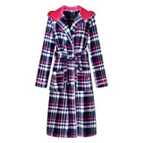 Richie House Women's Plaid Hooded Shawl Robe Sleepwear Dressing Bath Housecoat NRHW2714