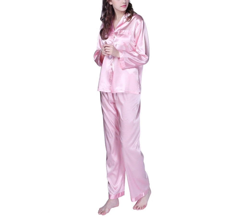 RH Two Pice Pajamas Set Satin Sleepwear Long Nightwear Lounge Pajama PJS RHW2742