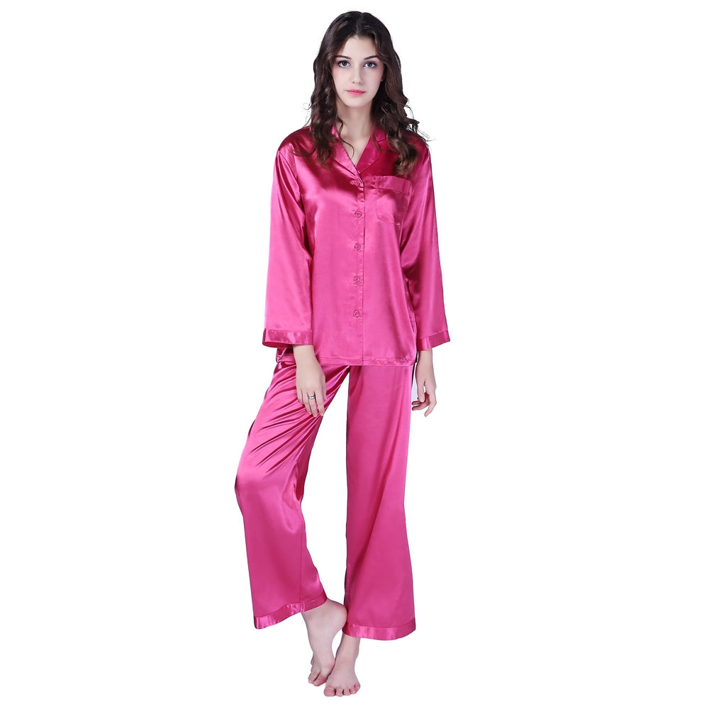 RH Two Pice Pajamas Set Satin Sleepwear Long Nightwear Lounge Pajama PJS RHW2742