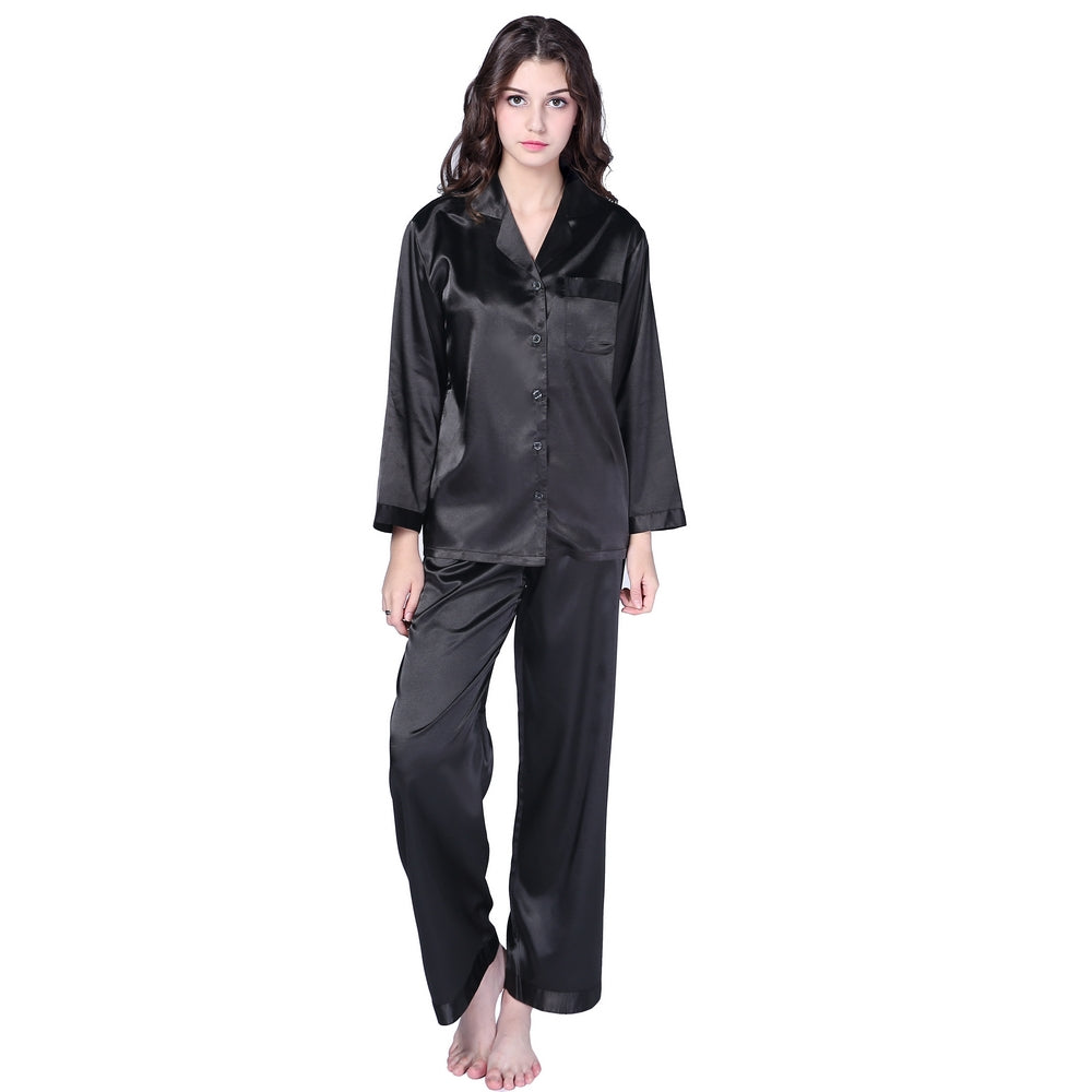 RH Two Pice Pajamas Set Satin Sleepwear Long Nightwear Lounge Pajama PJS RHW2742