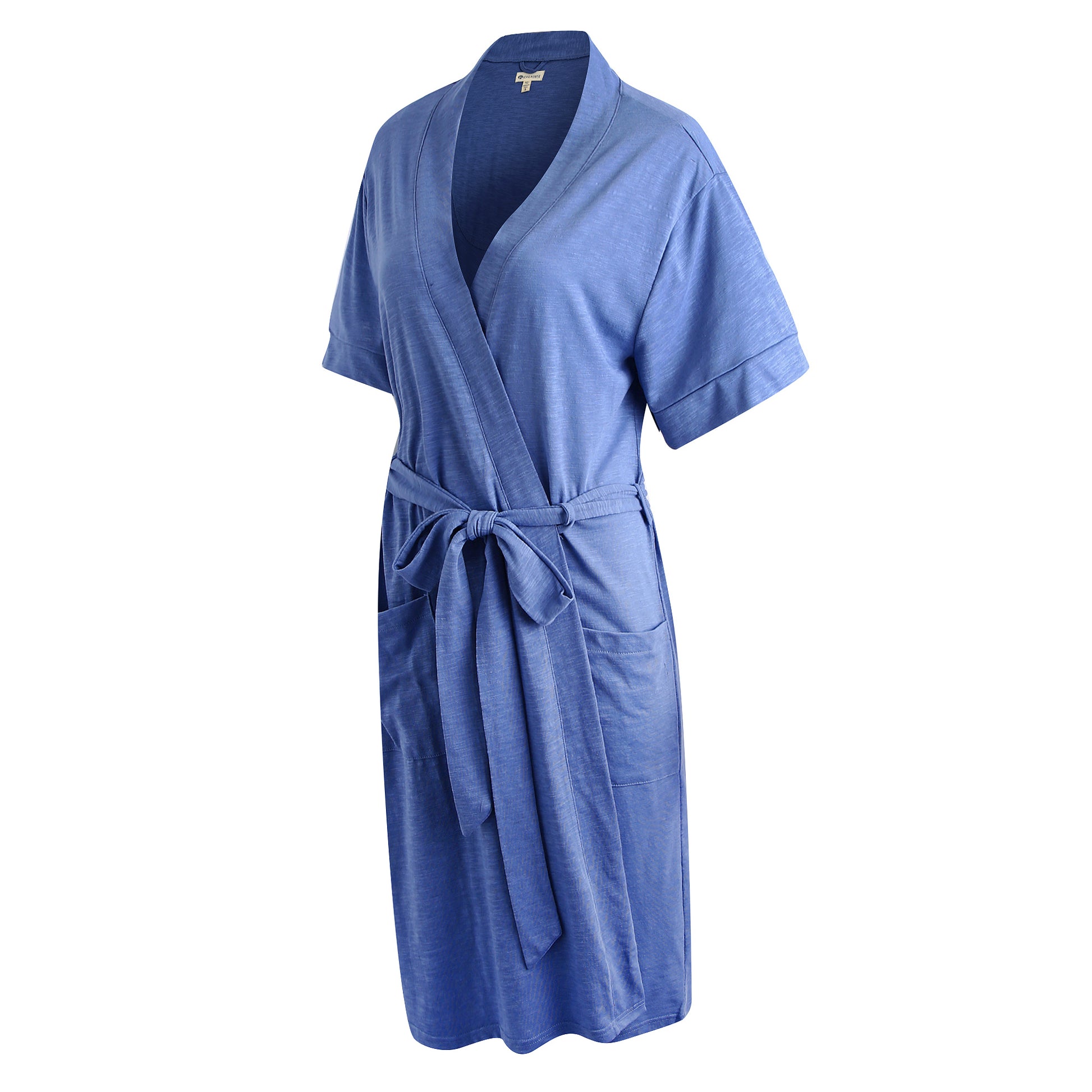 dressing gown short sleeve Women Terry Home Cloth Bathrobe Short Sleeve Belted Spa Hotel Dressing Gown Absorbent Quick-Dry Robes with Pockets