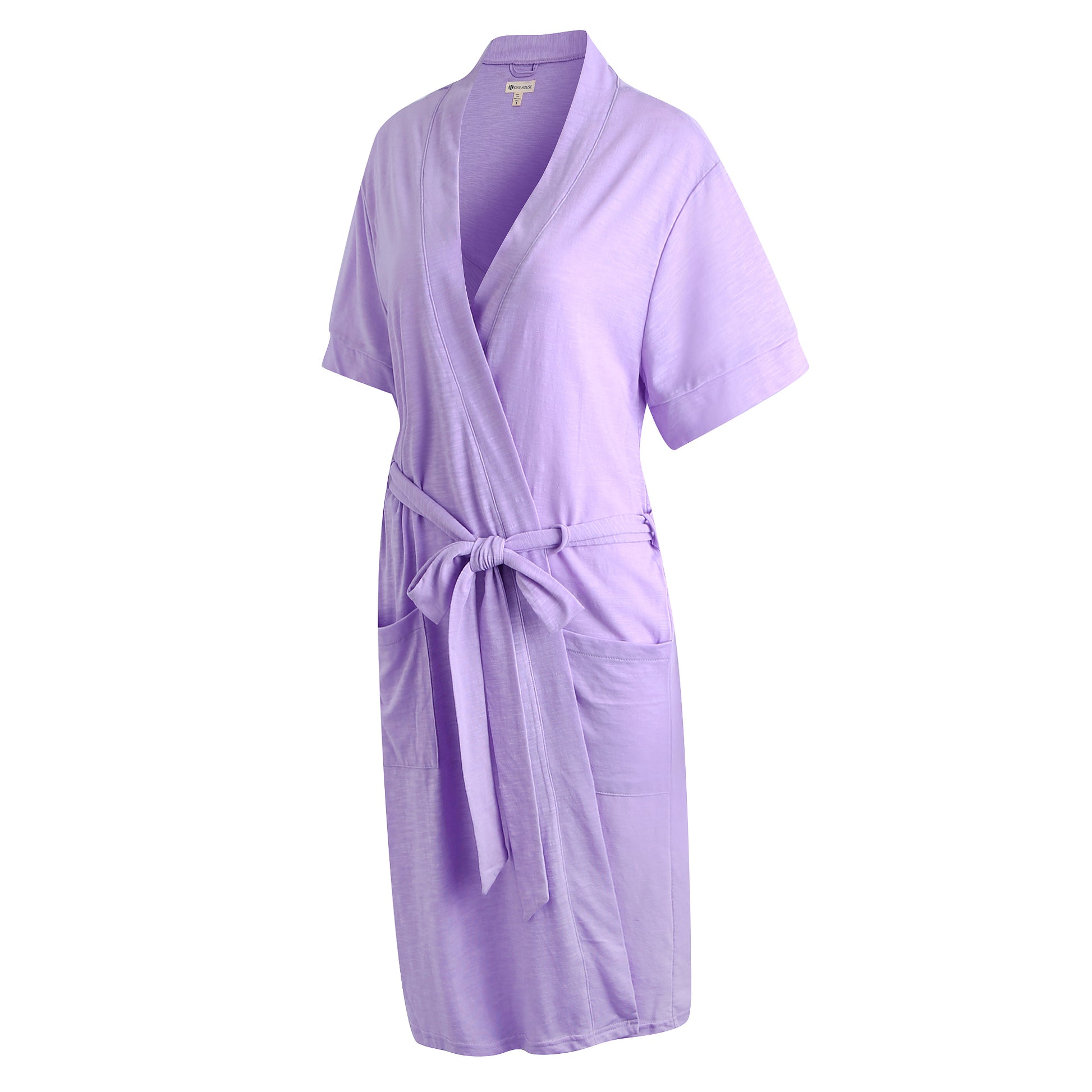 dressing gown short sleeve Ailaofu Womens Terry Home Cloth Bathrobe Short Sleeve Tie Waist Spa Hotel Dressing Gown Short Soft Plush Robes, Women's, Size: Free Size