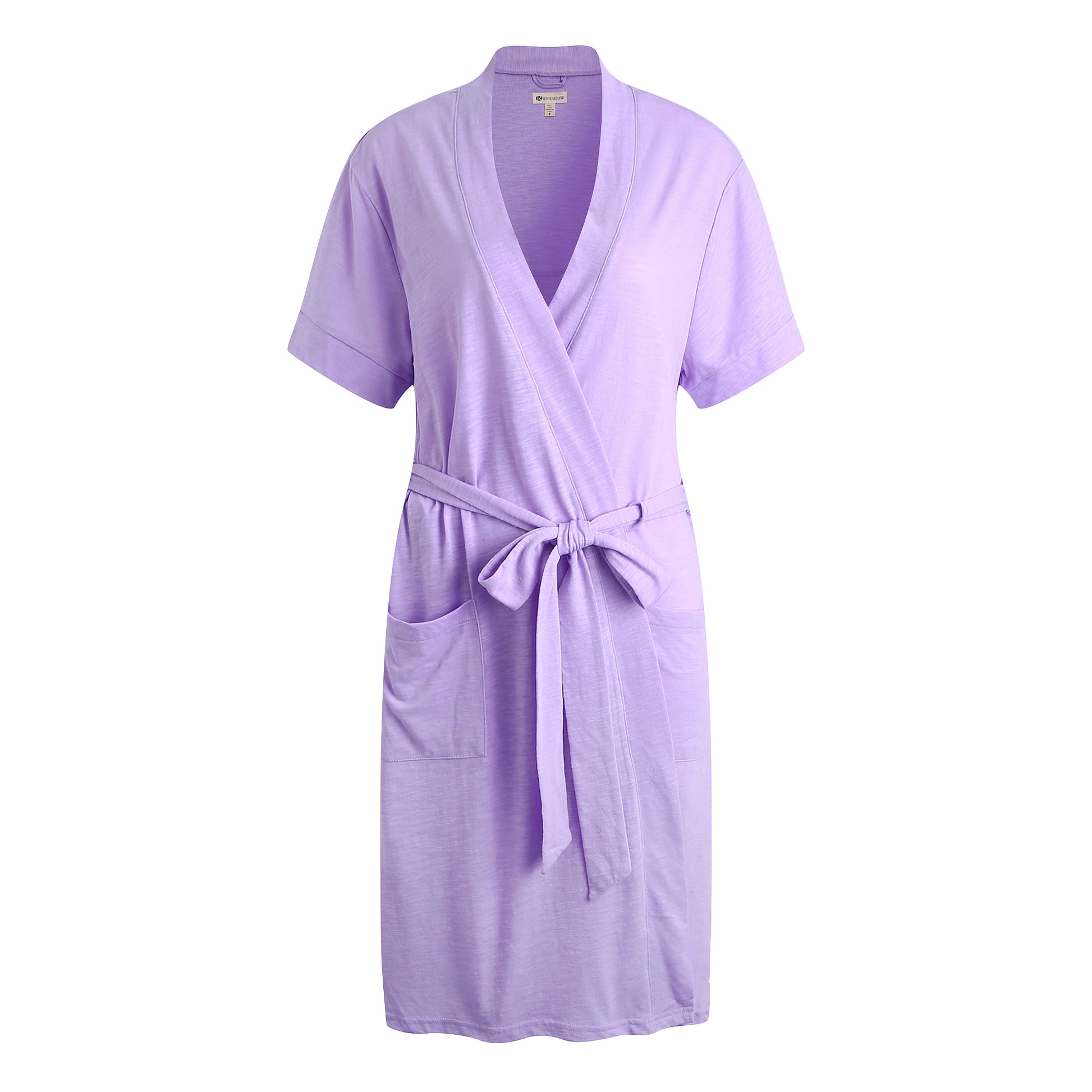 ladies short cotton dressing gowns Richie House Short Kimono Robe Women's Sleeve Cotton Bathrobe Party Dressing Gown Sleepwear RHW2753-T-M