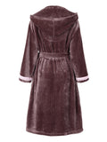 RH Ladies Fleece Hooded Robe Soft Dressing Gown Bath Nightwear Spa Coat RHW2778