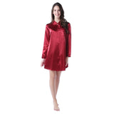 RH US Women's Nightgown Satin Nightshirt Button Sleepwear Pajama Dress RHW2788