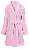 Richie House Women’s Above the Knee Pink Robe Collared Lounge Sleepwear Housecoat RHW2808