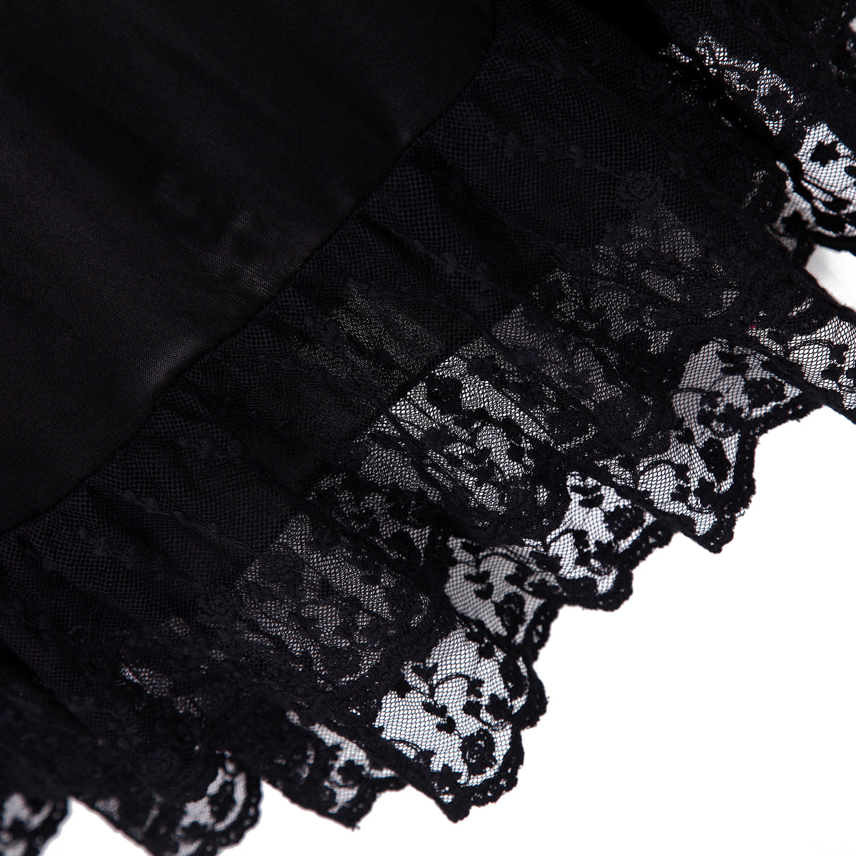 Richie House New Womens Premium Classic Midi Skirt with Ruffled Lace Trim Lingerie RHW2810