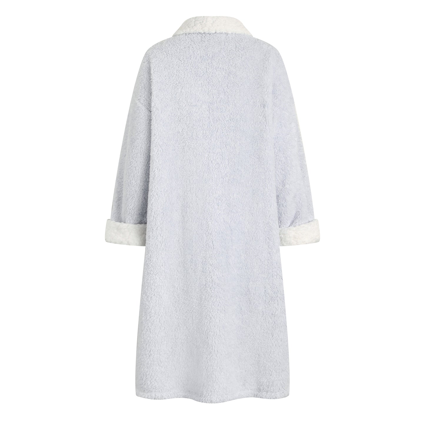 RH Warm Comfort Fleece Button Robe Dressing Gown Bath Lounge Housecoat RHW2877