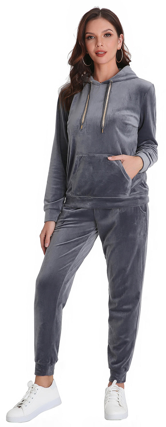 RH Sweatsuit Set Women's Velour Hoodie Sport 2P Tracksuits Outfits S-XL RHW2887