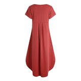 Richie House Nightgowns Nightdress Women V Neck Print Short Slit Sleepwear S-XXL RHW2895