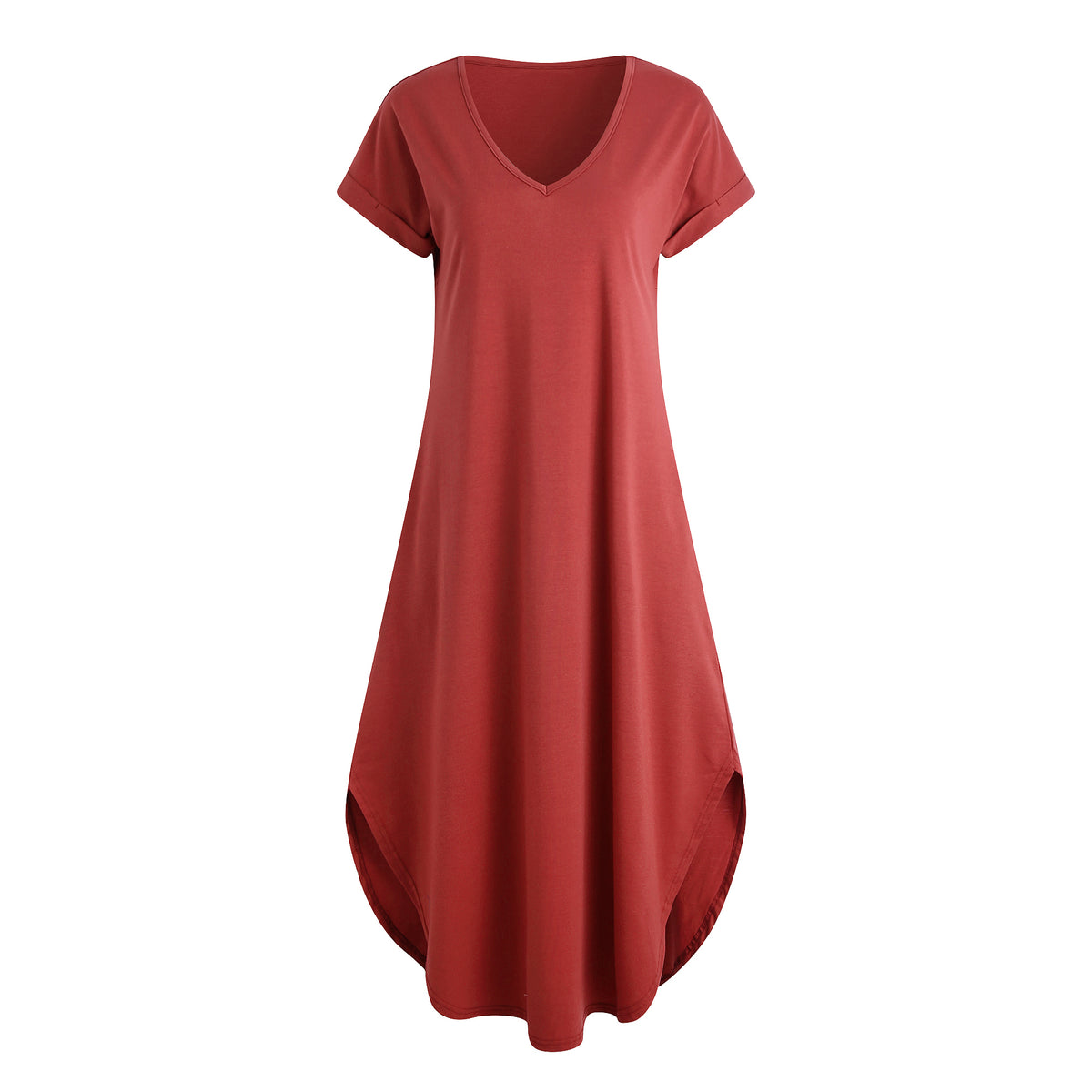 Richie House Nightgowns Nightdress Women V Neck Print Short Slit Sleepwear S-XXL RHW2895