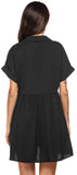 Richie House Women's Sleepshirt Short Sleeve Collar Button Casual Nightdress Pajama RHW2902