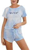 Richie House Women's Tie Dye Printed Shorts Pajama Set Short Sleeve Sleepwear Pjs RHW2915