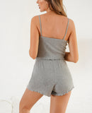 RH Pajamas Set Crop Sleepwear Womens Button Sleeveless Nightwear Pj RHW2924-D