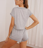 RH Women's V-neck Pajama Sleepwear Short Sleeve Pajama Set Nightwear RHW2925-C