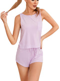 RH Women's Summer Pajama Set Sleeveless Tank/Shorts Sweatsuit Outfits RHW2925-N