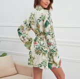 RH Plus Size Robes Women Wrap Floral Print Sleep Lounge Kimono Robe RHW2928-A