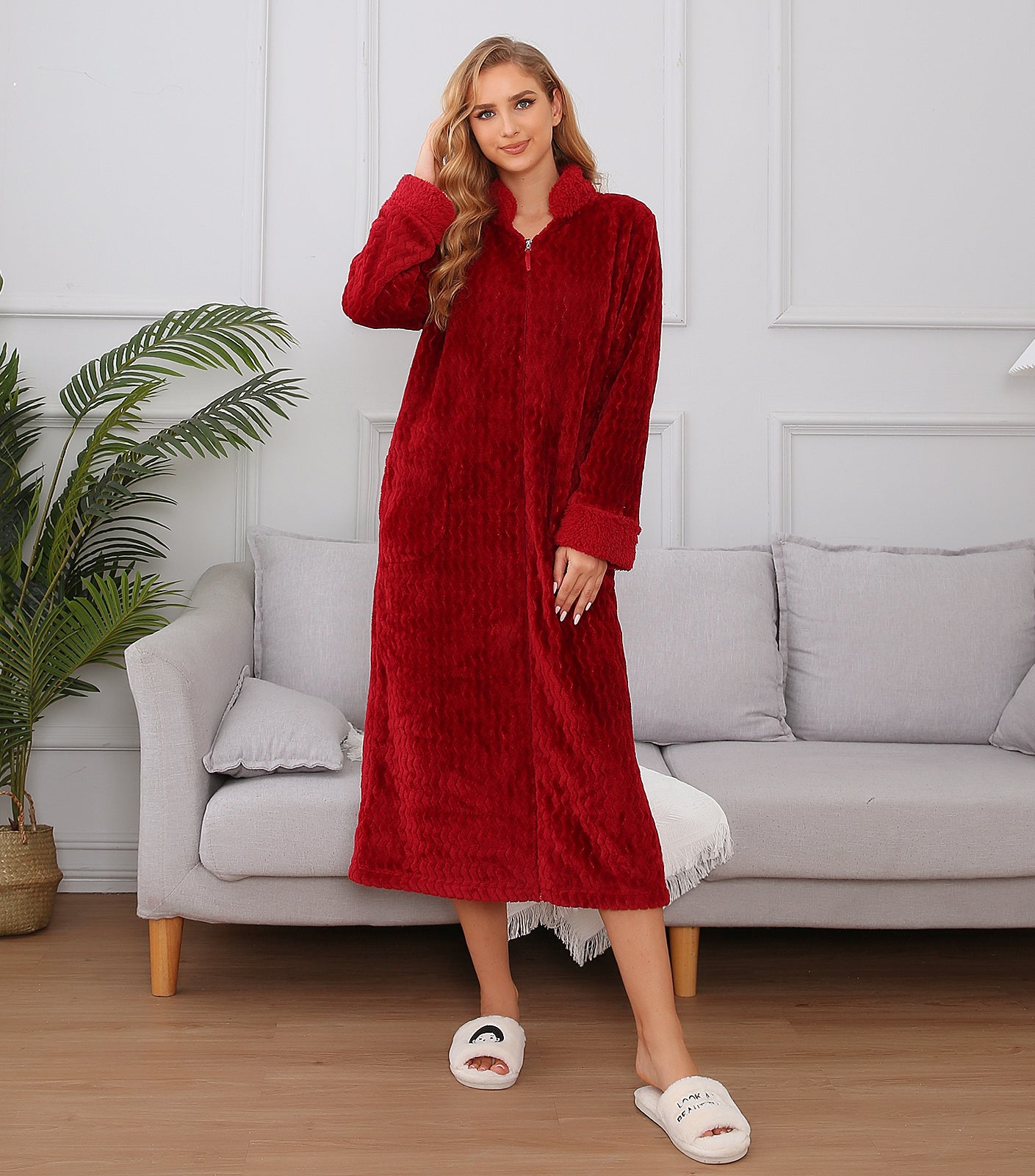 Richie House Women Robes Plush Fleece Belted Flower Design Bathrobe Pajama  S-3XL RHW4011-A-S at  Women's Clothing store