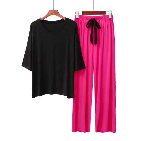 RH Pajamas Set Women Capri 3/4 Sleepwear Soft Casual Loungewear Pjs Set RHW4017