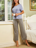 RH Women Pajamas Set Pullover Ribbon Short Top Sleepwear Pjs Set Pajama RHW4020