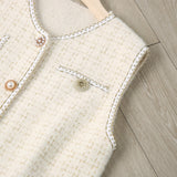 RH Women's Fashion Casual Vest, Knit Sleeveless Classic Fit Button S-M RHW4026