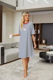 Richie House Womens Nightgowns Pullover Sleep Shirts Nightshirt Sleepwear Pajama Chest Pocket RHW4030