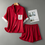 RH Pajamas Women Short Sleeve Lace Sleepwear Loungewear Summer Pjs Set RHW4035