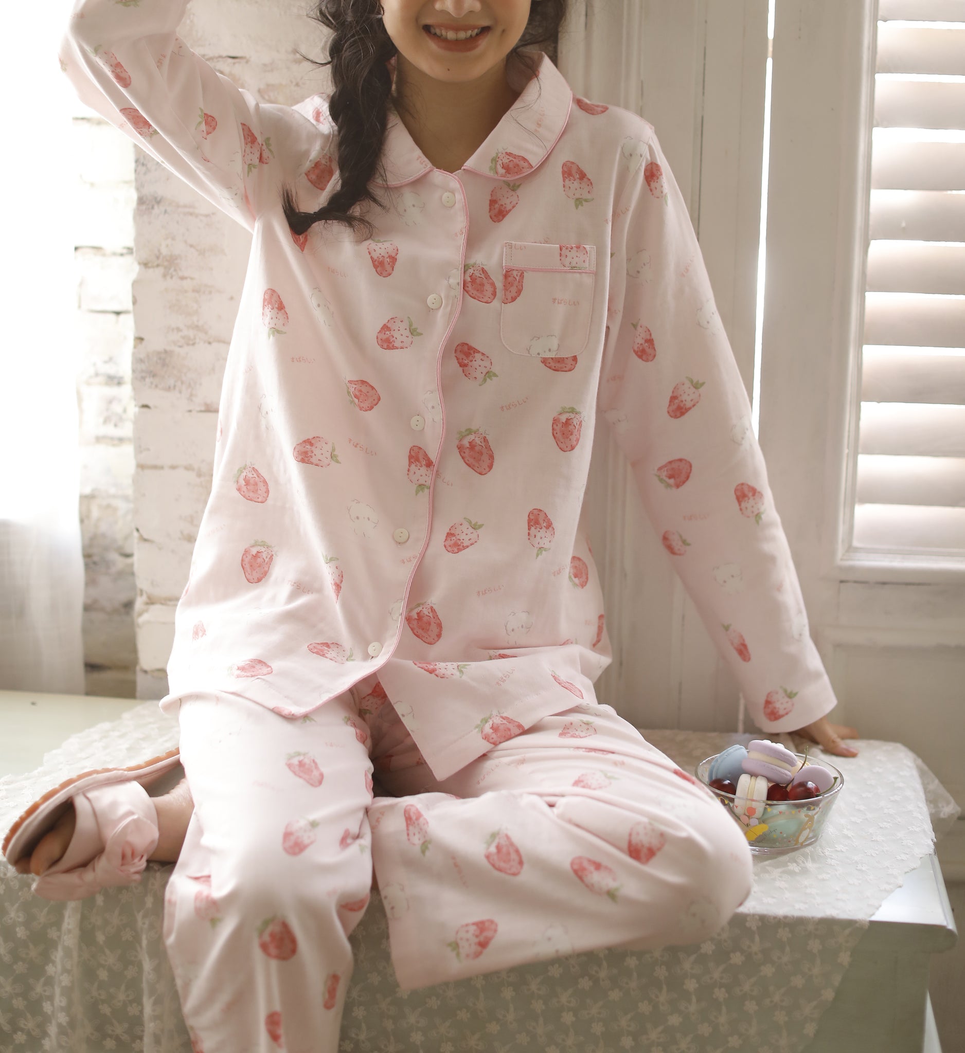 RH Women Pajamas Set Button Down Cotton Sleepwear Long Printed Pj Set – Richie  House USA