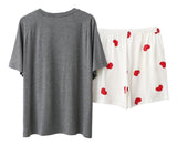 RH Womens Short Pajama Set Cute Print Tee Shorts Sleepwear Pj Sets S-XXL RHW4043