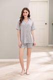 Richie House RH Pajamas Women Short Sleeve Sleepwear Button Down Lounge Soft Summer Pjs Shorts Set RHW4045