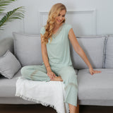 Women Pajamas Sleeveless Pjs Set Summer Lace Tops and Pants Sleepwear Pajama S-XXL RHW4048