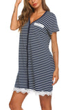 RH Night Shirts Women Button Down Lace Sexy Sleep Shirts Sleepwear S-XXL RHW4052