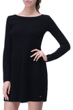 RH Women's Elegant Wool Sweater Dress w/ Zipper Back Top Pullover Blouse RH2060
