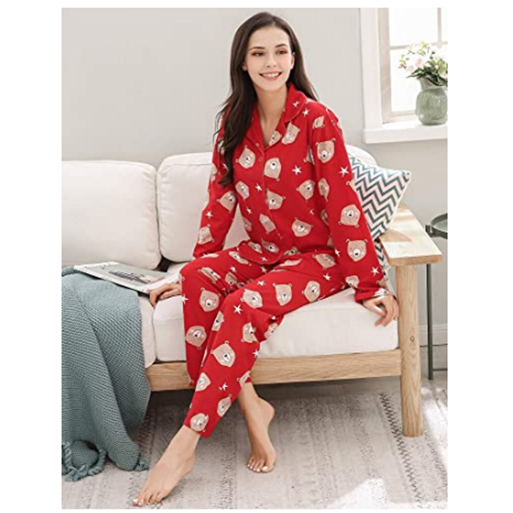 Richie House Women's Printed Flannel Two-Piece Set Pajama Size S-XL RHW2843