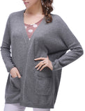 RH Women's Casual Open Front Cardigan Sweater Outwear Coat w/ Pocket Top RH2058