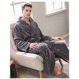 Richie House 100% LUXURY Men Soft Fleece Long Collar Bath Robe Spa Sleep RHM2760