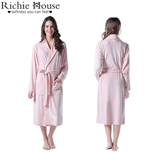 Richie House 100% LUXURY VELOUR SOFT TOWELLING ROBE BATH Lounge Dressing RHW2763