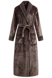 Richie House Ladies Women's Nude Plush Long Shawl Collar Fleece Robe Spa RH1591