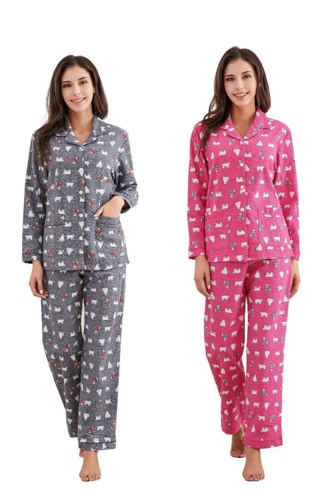 RH Pajama Set Ladies Knitted Printed Pajama 2Ps Cotton Blend Sleepwear –  Richie House USA