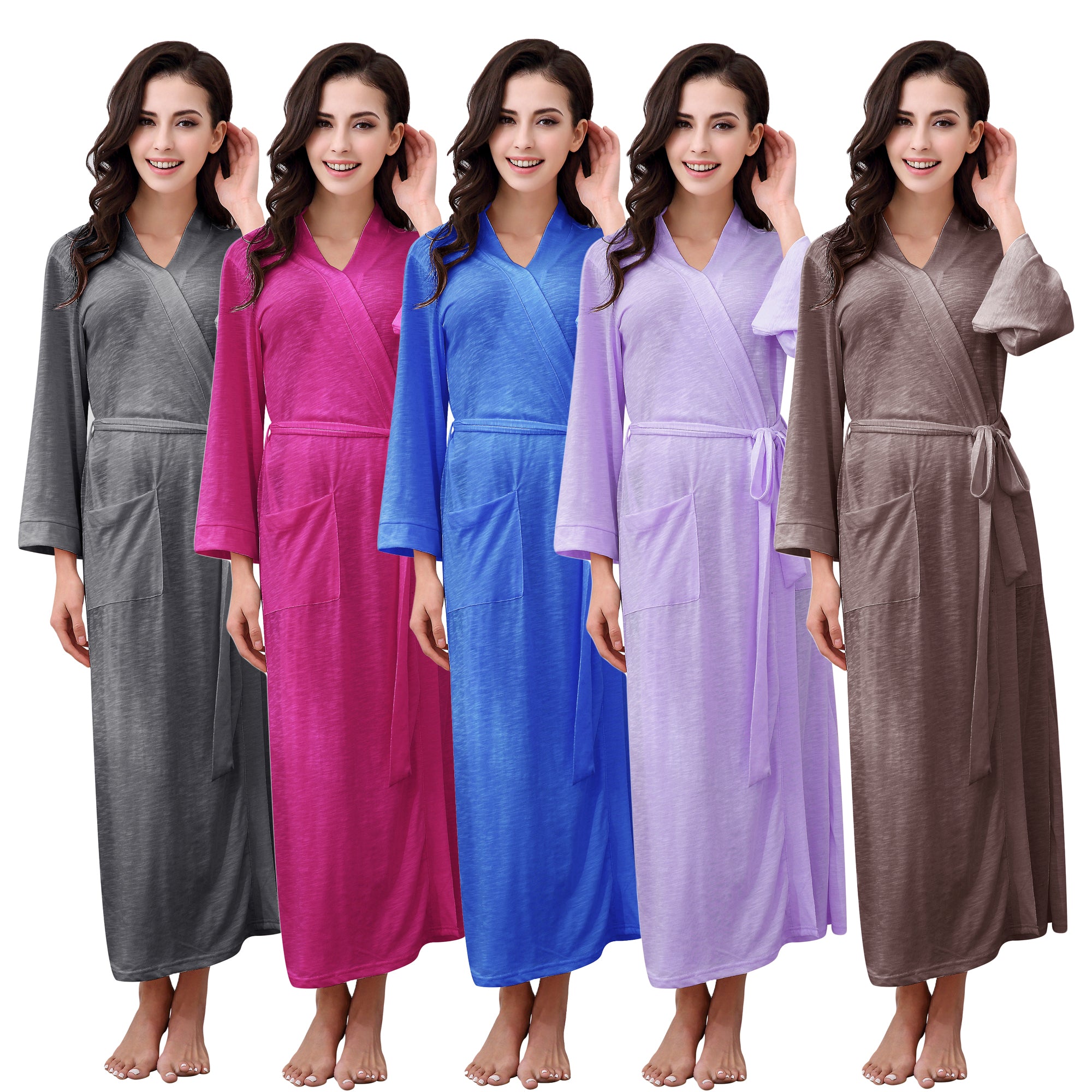 RH Kimono Robe Cotton Belted Long Robe Dressing Gown Lounge Night Slee ...