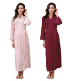 Richie House Kimono Cotton Robe Long Belted Robe Dressing Gown Lounge Night Spa RHW2824
