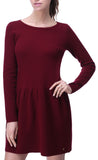 RH Women's Elegant Wool Sweater Dress w/ Zipper Back Top Pullover Blouse RH2060