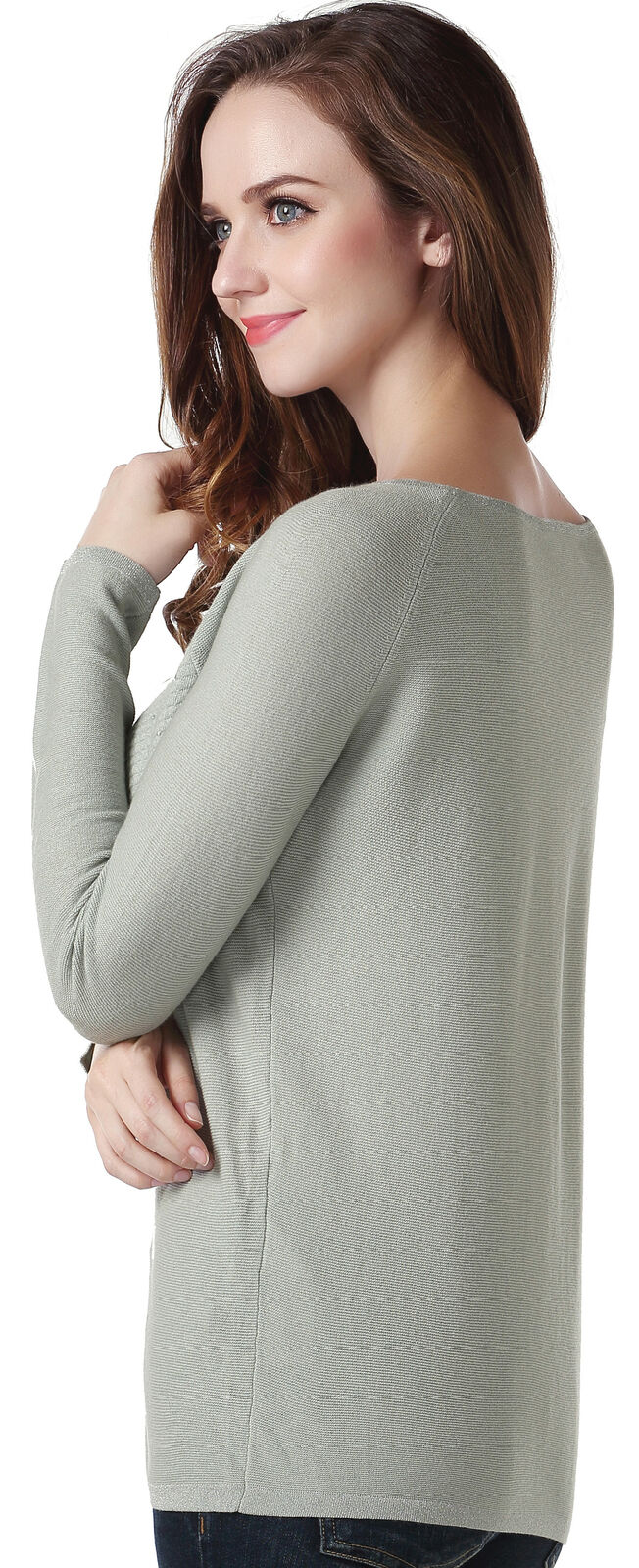 RH Women's Knitted Lightweight Sweater Long Sleeve Pullover Jumper Tops RH2044