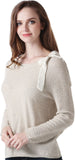 RH Women's Classic Long Sleeve w/ Ribbon Pullover Wool Sweater Top Blouse RH2053